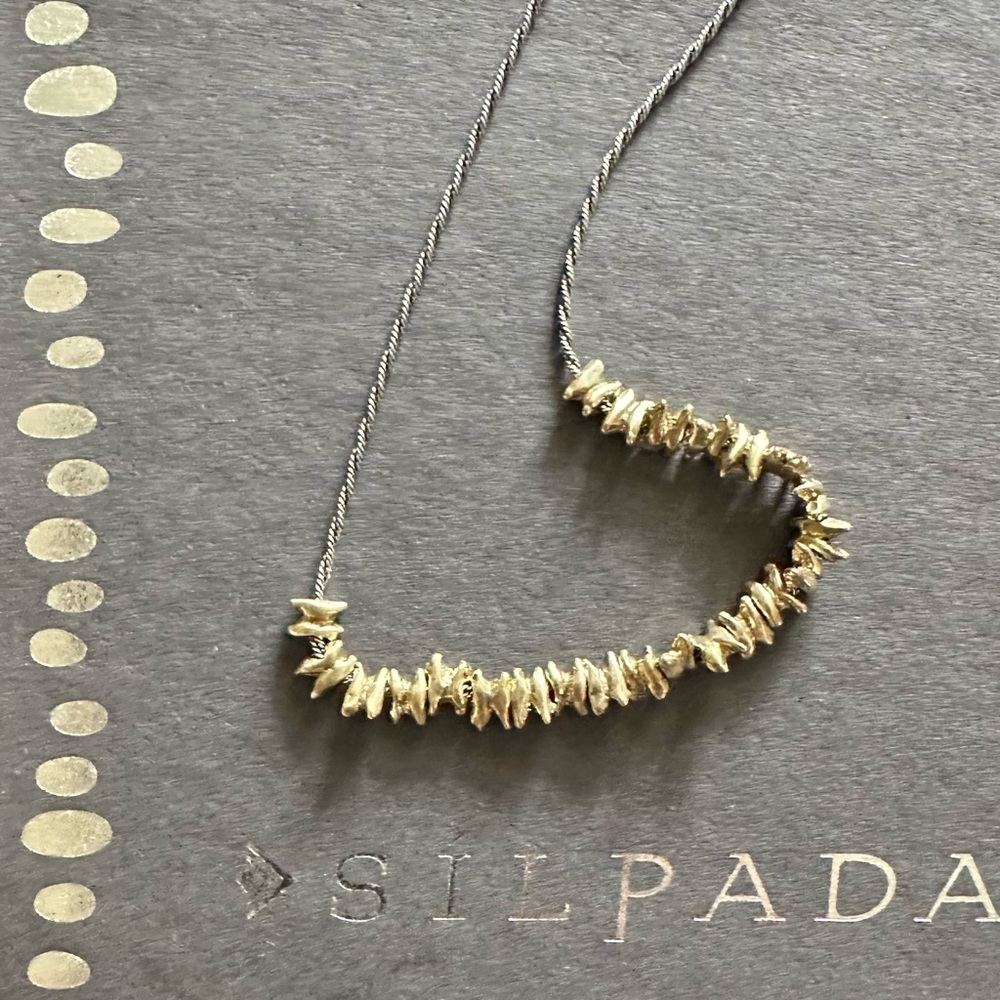 Silpada Sterling Silver and Brass Precious Pebbles Necklace 925